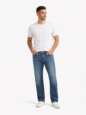 Men Levi’s 514 Straight Fit Jeans Medium Blue Wash Classic Comfort Size W40 L30